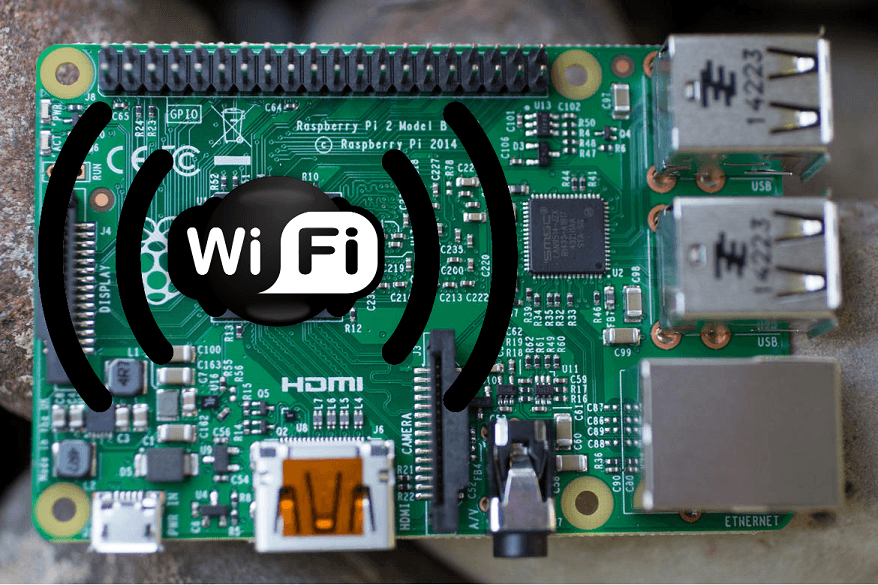Placa Raspberry Pi con el logo de Wi-Fi superpuesto, idea central del post: usarla como punto de acceso